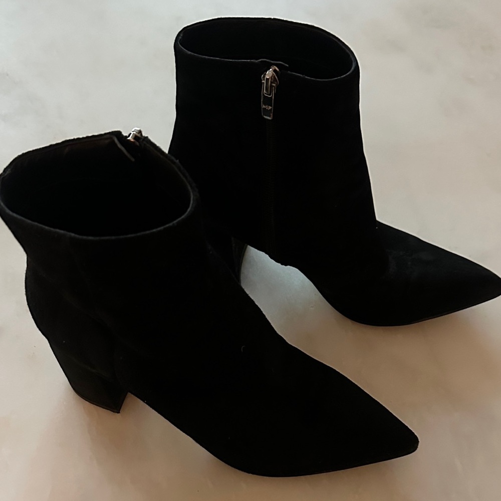 Marc Fisher Black Ankle Booties-Suede